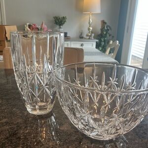 Elegant Waterford Crystal Vase and Bowl Set